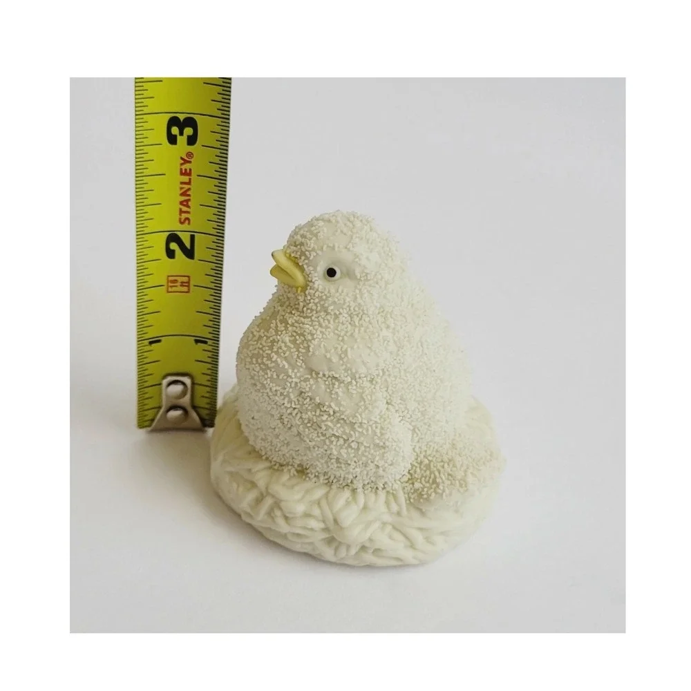 Dept 56 Easter Chick in Nest Figurine 1994 White Textured Bird Ceramic‎ Decor
